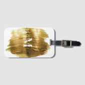 Gouden borstel bagagelabel (Voorkant (horizontaal))