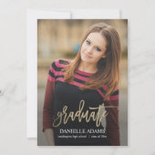 Gouden Borstel BEWERKBARE KLEUR Afstudeeraankondig Aankondiging (Voorkant)