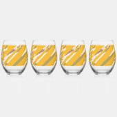 Gouden Borstel Elegantie Wijnglas Zonder Voet (Voorkant)