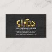 Gouden Borstel Handyman Gereedschap op Hout Visitekaartje (Achterkant)