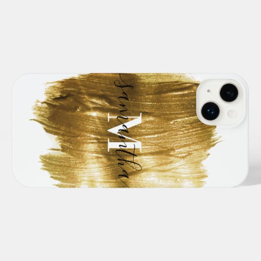 Gouden borstel iPhone hoesje (Achterkant horizontaal)