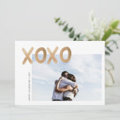 Gouden Borstel Liefde Foto Valentijnsdag Kaart (Staand voorkant)