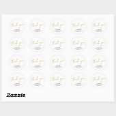 Gouden Borstel Script Verjaardagsfeest Dank je Fav Ronde Sticker (Vel)