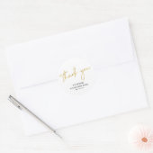 Gouden Borstel Script Verjaardagsfeest Dank je Fav Ronde Sticker (Envelop)