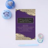 Gouden borstel vlek elegante paarse flyer (Enkel)