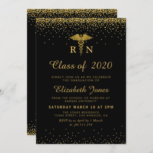 gouden borstvoeding uitnodiging (Voorkant / Achterkant)