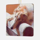 Gouden Borzoi Kerst Ornament (Links)