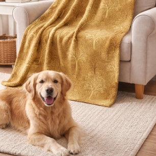 Gouden bos fleece deken