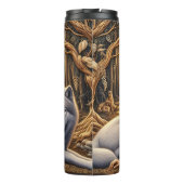 Gouden Bos Geest, vrouw en wolf. Thermosbeker (Achterkant)