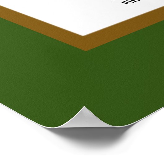 Gouden Bos Groene Winter Bruiloft Zitkaarten Poster (Hoek)