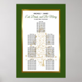 Gouden Bos Groene Winter Bruiloft Zitkaarten Poster (Voorkant)