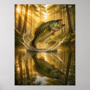Gouden Bos Grote Amerikaanse Baars Poster