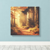 Gouden Bospad – Vintage Natuur Canvas Kunst (Insitu (Houten vloer))