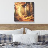 Gouden Bospad – Vintage Natuur Canvas Kunst (Insitu (Slaapkamer))