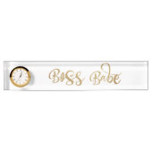 Gouden Boss Babe Klok Naambordje (Voorkant)
