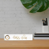 Gouden Boss Babe Klok Naambordje