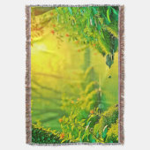Gouden Bosstroom Vredige Kunst Deken (Voorkant Verticaal)