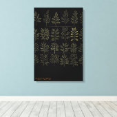 Gouden Botanisch Archief Raster Museumkwaliteit Ca Canvas Afdruk (Insitu (Houten vloer))