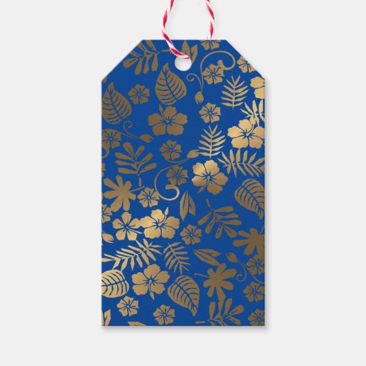 Gouden botanisch patroon cadeaulabel (Voorkant)