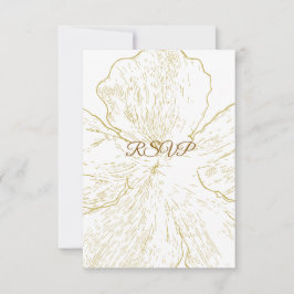 Gouden botanische bloem-RSVP RSVP Kaartje