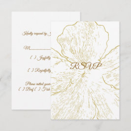 Gouden botanische bloem-RSVP RSVP Kaartje