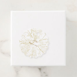 Gouden Botanische Bloemen Bruiloft Favor Tag Bedankjes Labels