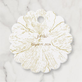 Gouden Botanische Bloemen Bruiloft Favor Tag Bedankjes Labels