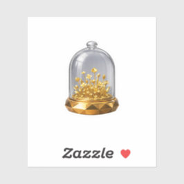 Gouden botanische bloemen glazen stolp koepel stic sticker