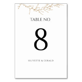 Gouden Botanische Bloemen Modern Minimal Kaart