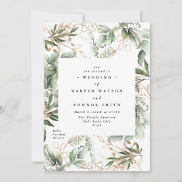 Gouden botanische eucalyptus elegante groen herfst kaart