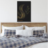 Gouden Botanische Golven Fijne Kunst Canvas Afdruk (Insitu (Slaapkamer))