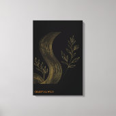 Gouden Botanische Golven Fijne Kunst Canvas Afdruk (Voorkant)