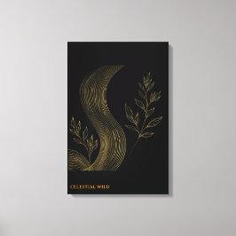 Gouden Botanische Golven Fijne Kunst Canvas Afdruk