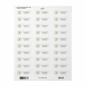 Gouden botanische groene bladkrans rustieke bruilo etiket (Full Sheet)
