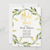 Gouden Botanische Groene Bladkrans Vrijgezellenfee Kaart (Voorkant)