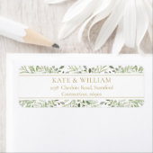 Gouden botanische groene retouradres etiket (Insitu)