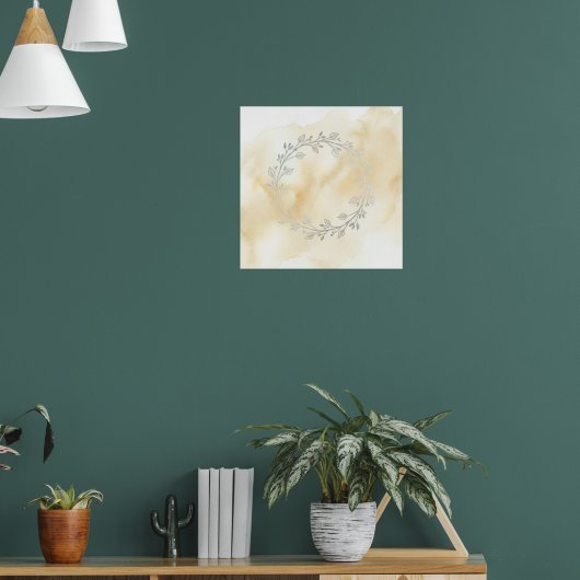 Gouden Botanische Krans Poster (Woonkamer 1)