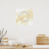 Gouden Botanische Krans Poster (Keuken)