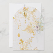 Gouden Botanische krans Romantisch repetitie diner Kaart (Achterkant)