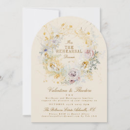 Gouden Botanische krans Romantisch repetitie diner Kaart