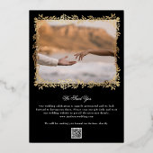 Gouden Botanische kuif Monogram Tuxedo foto ingeli Folie Uitnodiging (Achterkant)