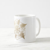 Gouden Botanische Mandala Mok | Bloemige Geometris (Voorkant rechts)