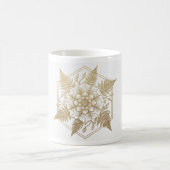 Gouden Botanische Mandala Mok | Bloemige Geometris (Center)