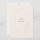 Gouden botanische minimale scandi-bruiloft  kaart (Achterkant)
