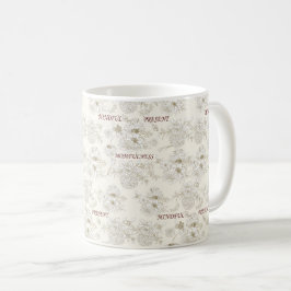 Gouden botanische Momfulness-lijn kunstpatroon Koffiemok