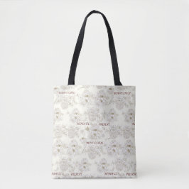 Gouden botanische Momfulness-lijn kunstpatroon Tote Bag