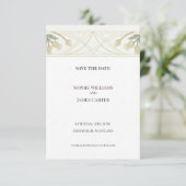 Gouden botanische Save the Date kaart (Staand voorkant)