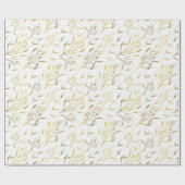 Gouden botanische stromende takken cadeaupapier (Vlak)