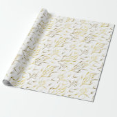 Gouden botanische stromende takken cadeaupapier (Uitgerold)