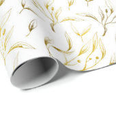 Gouden botanische stromende takken cadeaupapier (Rol Hoek)